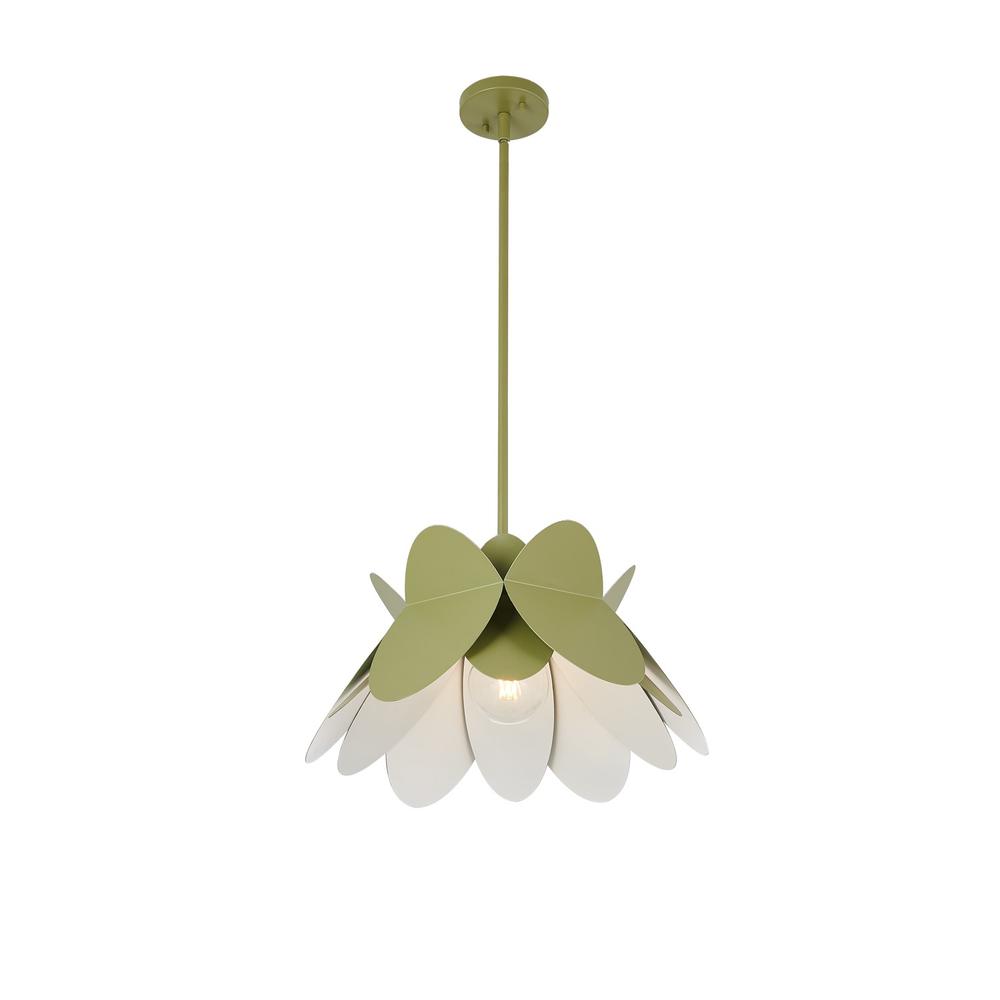 Flor 18 In Avocado Green Pendant. Picture 1