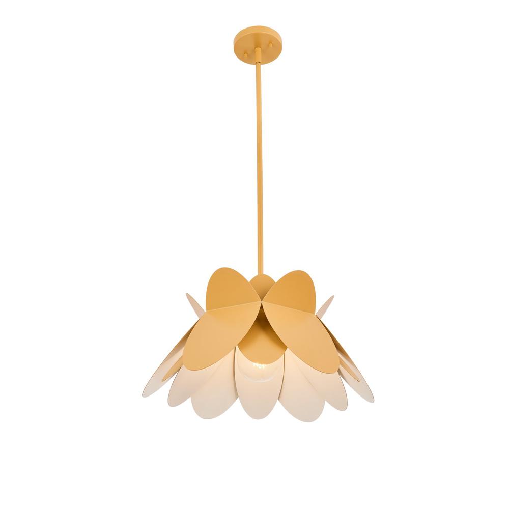 Flor 18 In Harvest Yellow Pendant. Picture 1