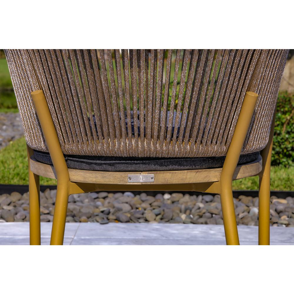 Melina Outdoor Wood, Aluminum and Rope Dining Chair (Set Of 2). Picture 4