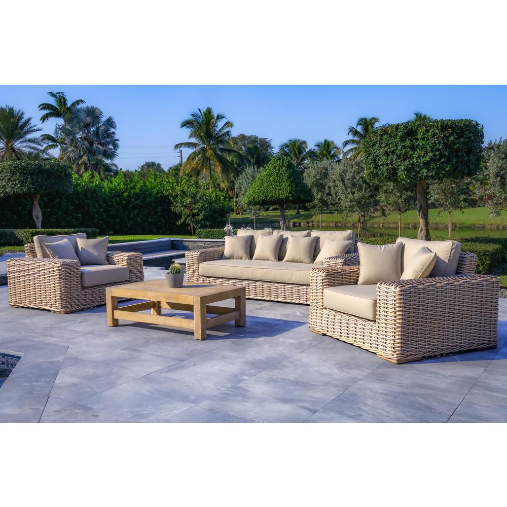 Anna Lux 4-Piece Outdoor Extra Deep Seating Wicker Aluminum Frame Furniture Set. Picture 2