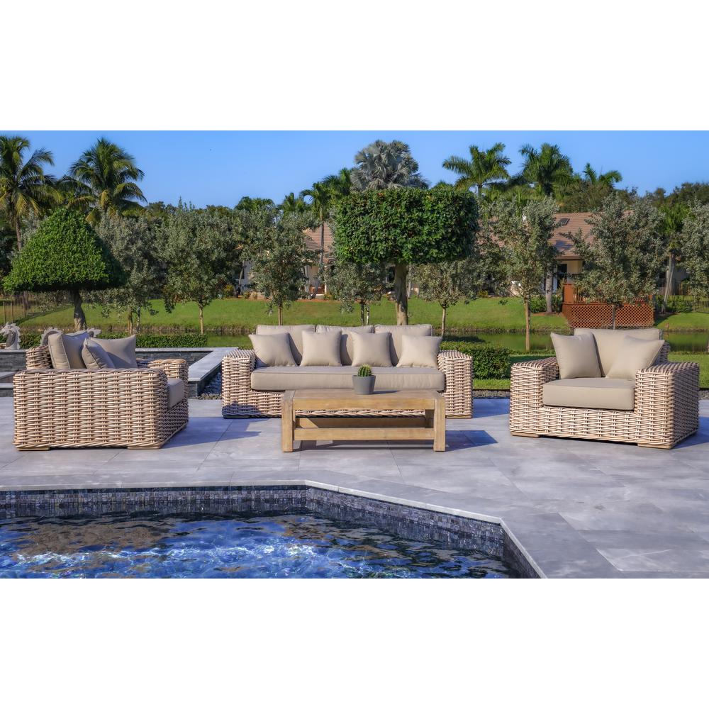 Anna Lux 4-Piece Outdoor Extra Deep Seating Wicker Aluminum Frame Furniture Set. Picture 3