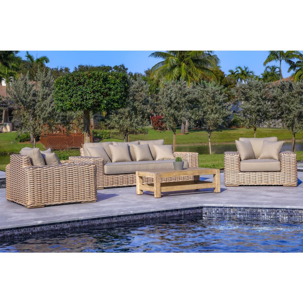 Anna Lux 4-Piece Outdoor Extra Deep Seating Wicker Aluminum Frame Furniture Set. Picture 4