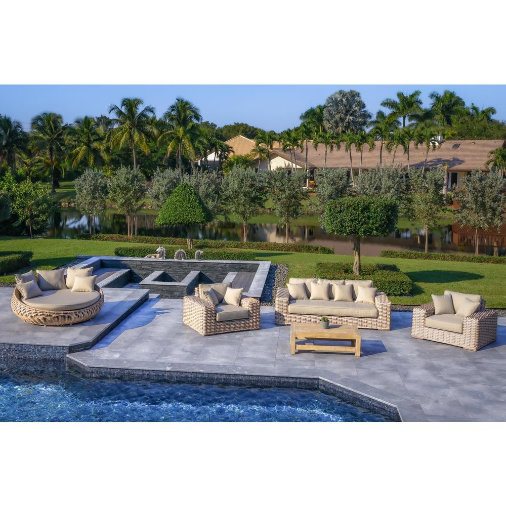 Anna Lux 4-Piece Outdoor Extra Deep Seating Wicker Aluminum Frame Furniture Set. Picture 7