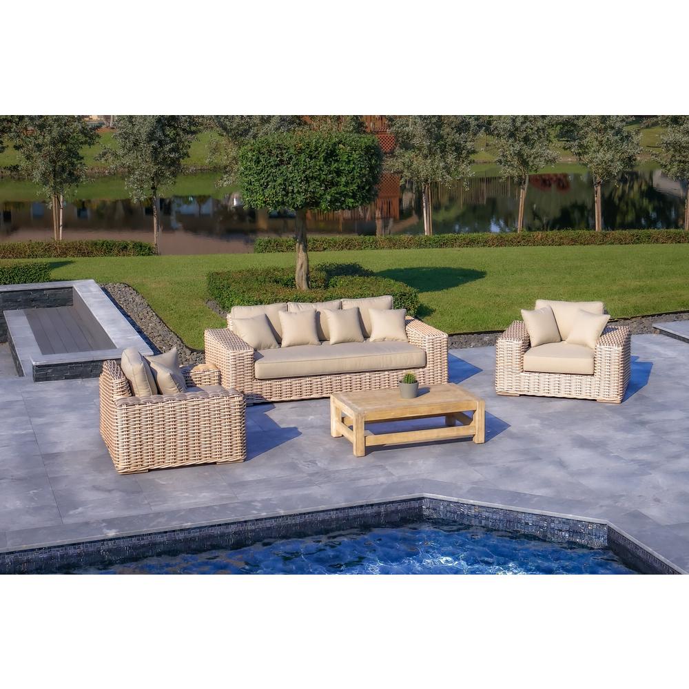 Anna Lux 4-Piece Outdoor Extra Deep Seating Wicker Aluminum Frame Furniture Set. Picture 1