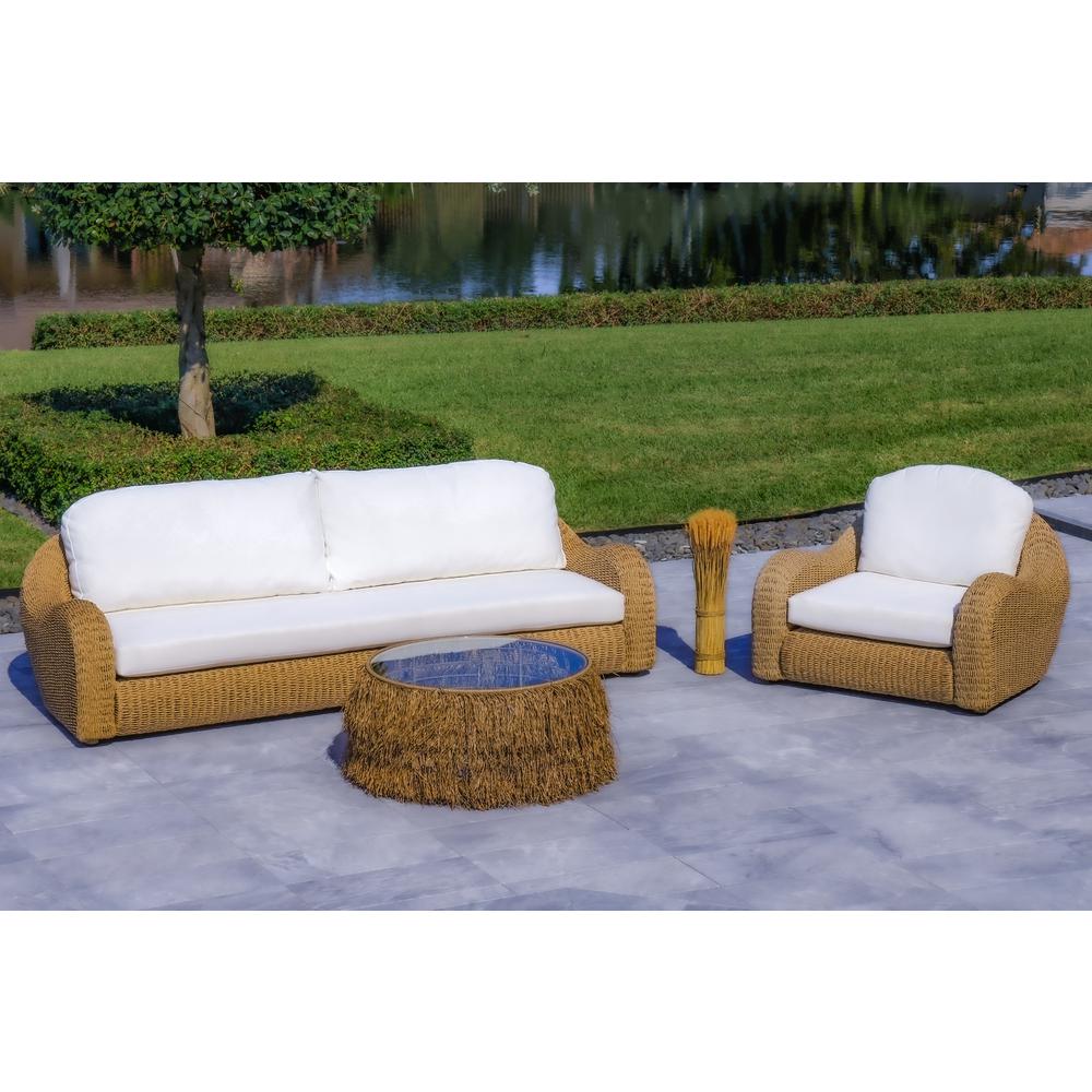 Katalina 3-Piece Outdoor and Backyard Poly Hyacinth Furniture Set. Picture 2