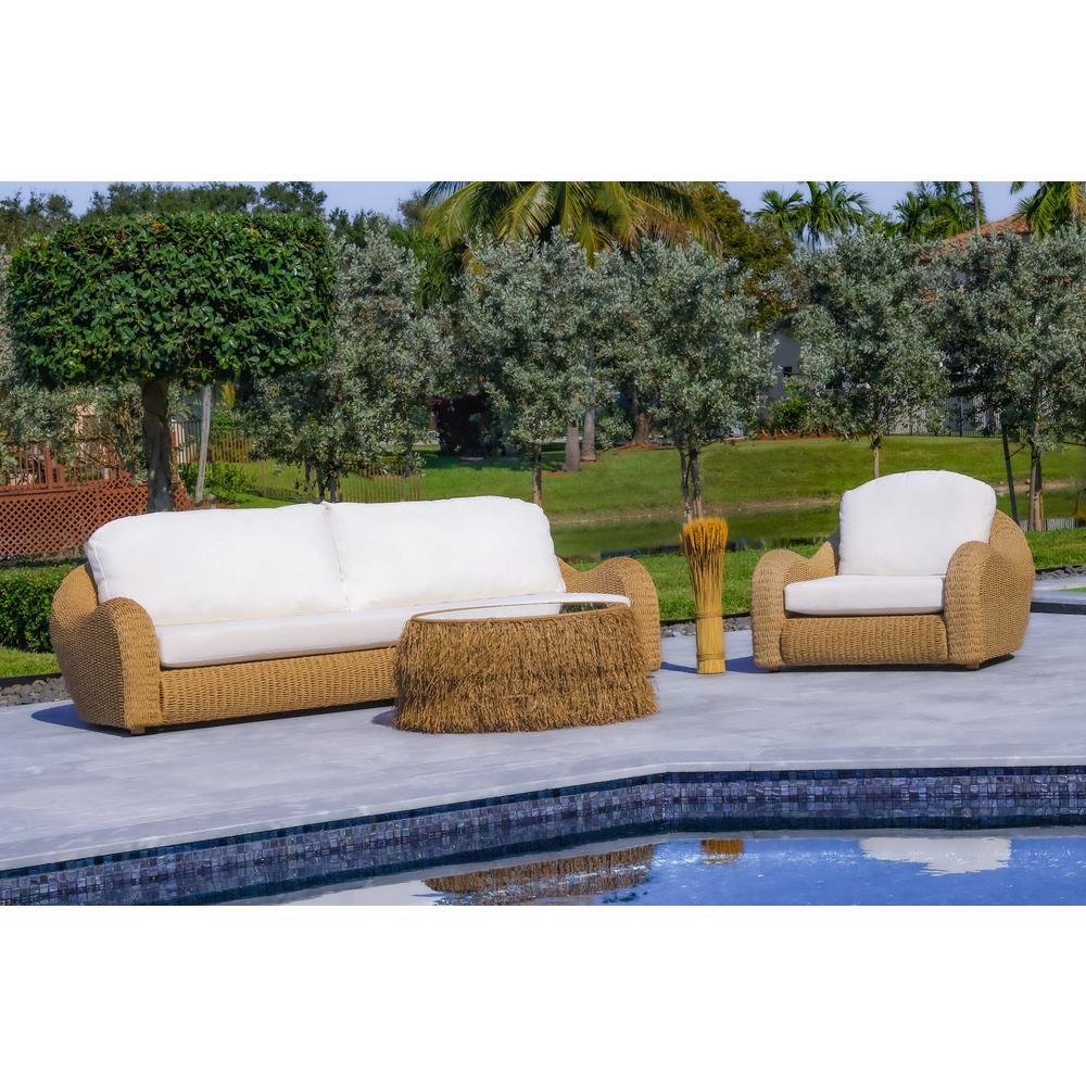 Katalina 3-Piece Outdoor and Backyard Poly Hyacinth Furniture Set. Picture 3