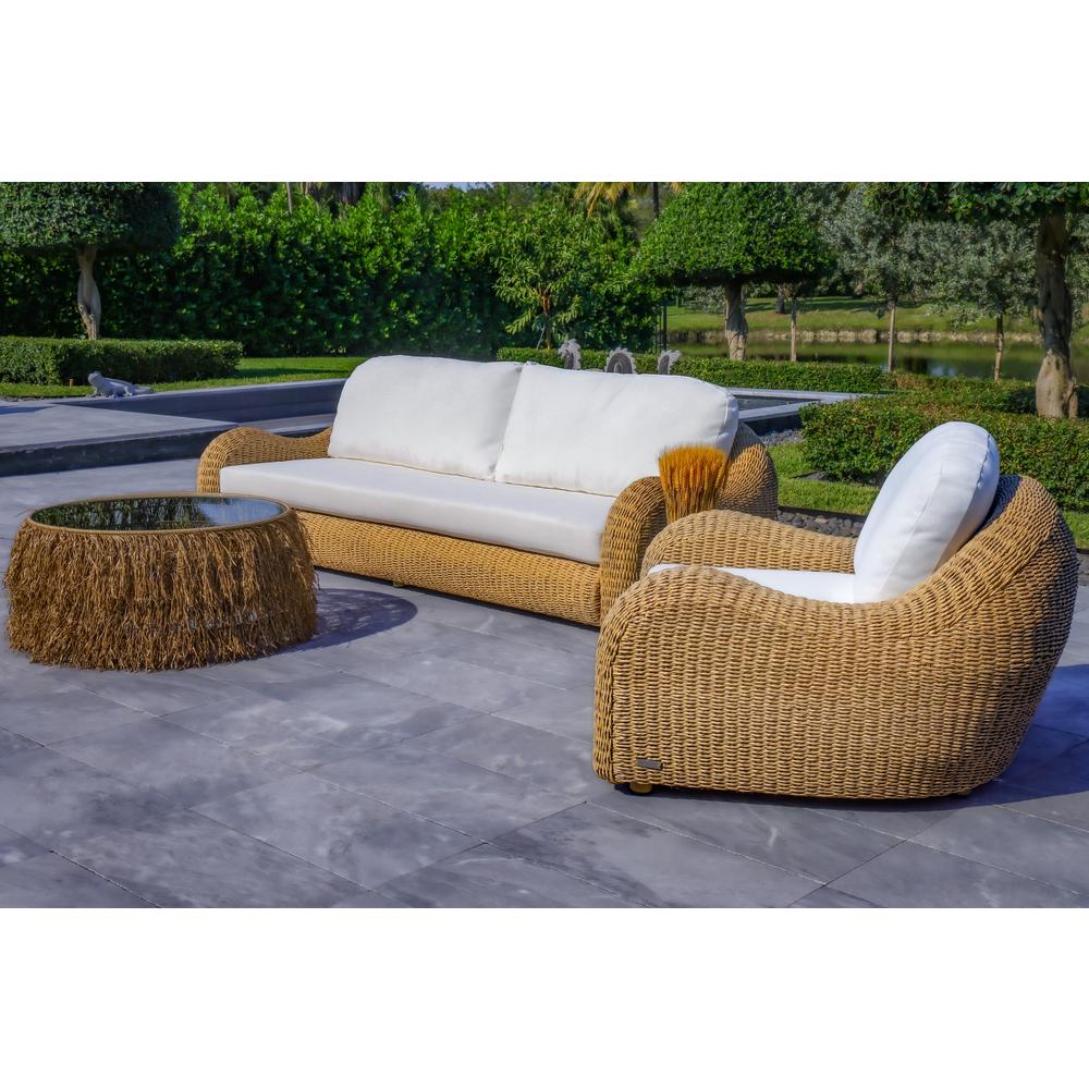 Katalina 3-Piece Outdoor and Backyard Poly Hyacinth Furniture Set. Picture 4