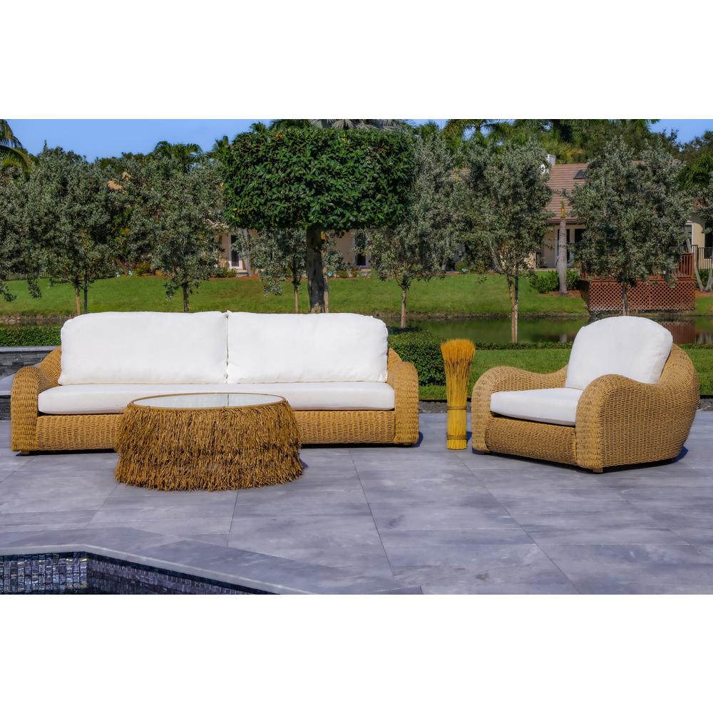 Katalina 3-Piece Outdoor and Backyard Poly Hyacinth Furniture Set. Picture 5
