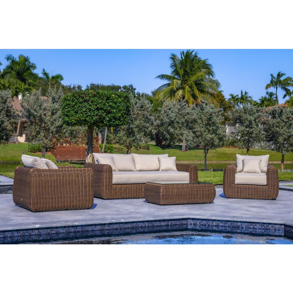 Milo Lux 4-Piece Outdoor and Backyard Extra Deep Seating Wicker Furniture Set. Picture 2