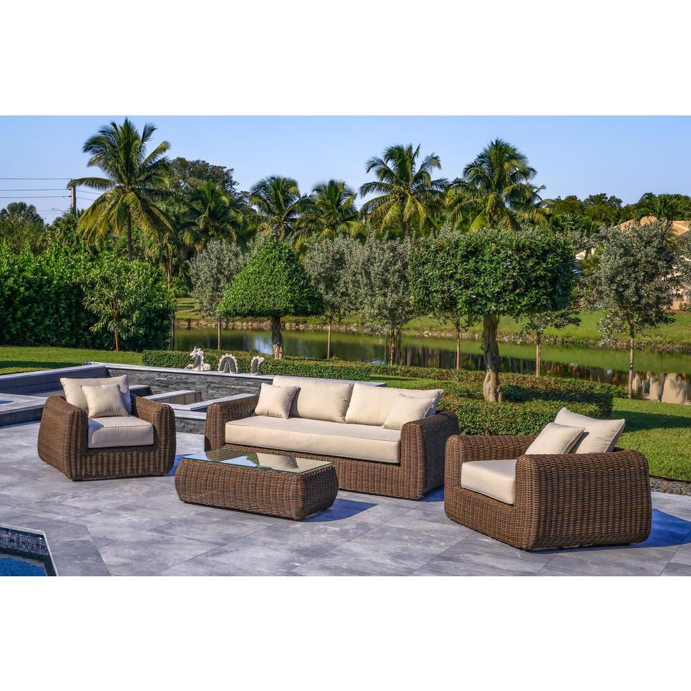 Milo Lux 4-Piece Outdoor and Backyard Extra Deep Seating Wicker Furniture Set. Picture 3