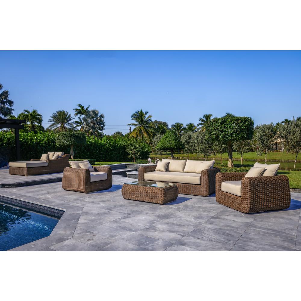 Milo Lux 4-Piece Outdoor and Backyard Extra Deep Seating Wicker Furniture Set. Picture 5