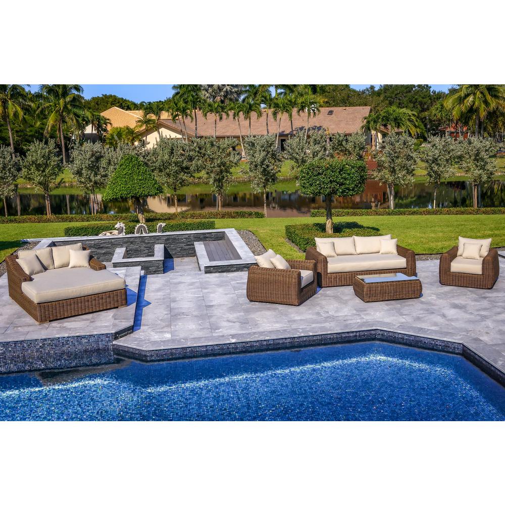 Milo Lux 4-Piece Outdoor and Backyard Extra Deep Seating Wicker Furniture Set. Picture 6