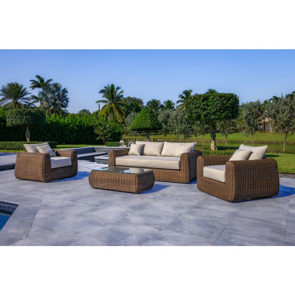 Milo Lux 4-Piece Outdoor and Backyard Extra Deep Seating Wicker Furniture Set. Picture 1