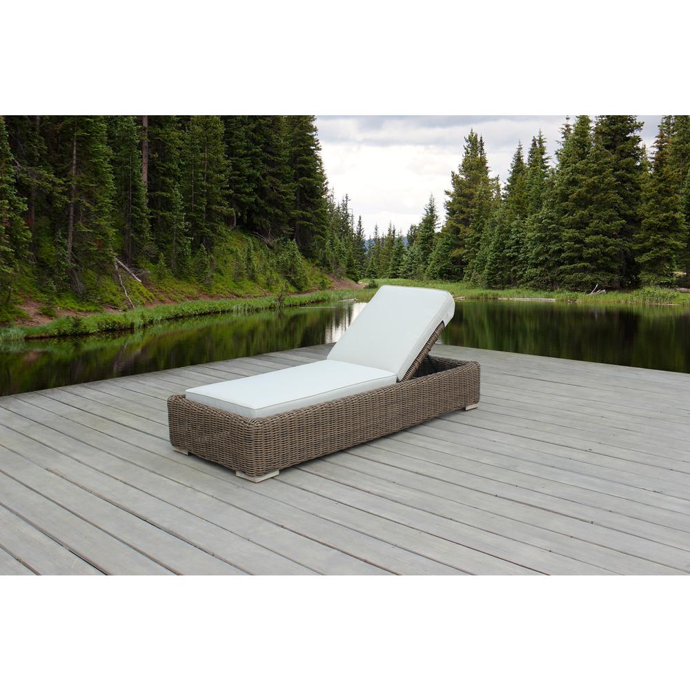 Milo 79 X 31.5 Inch Outdoor Wicker Aluminum Frame Sun Lounger in Brown. Picture 6