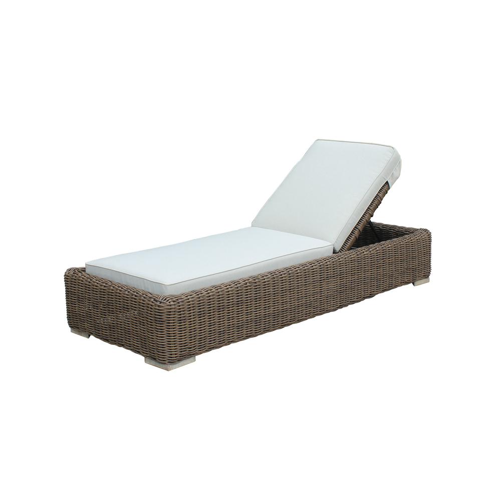 Milo 79 X 31.5 Inch Outdoor Wicker Aluminum Frame Sun Lounger in Brown. Picture 7