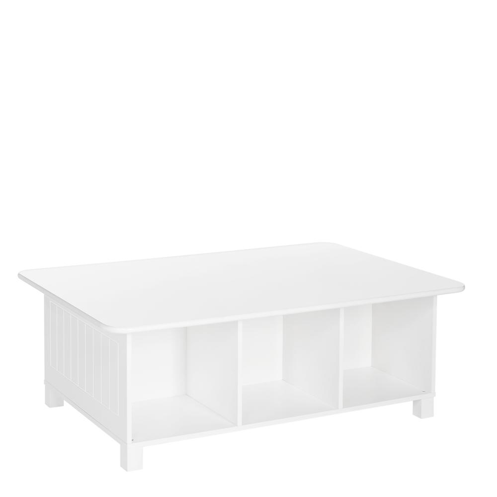 Kids 6 Cubby Storage Activity Table, White. Picture 1