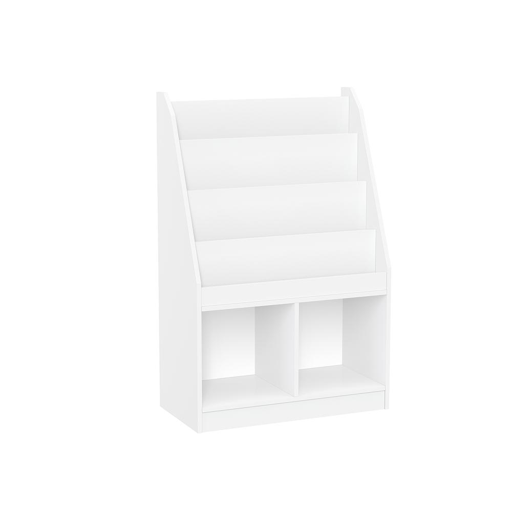 Kids Bookrack with Two Cubbies, White. Picture 1