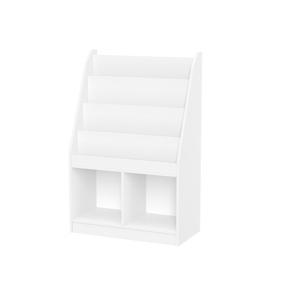 Kids Bookrack with Two Cubbies, White. Picture 2