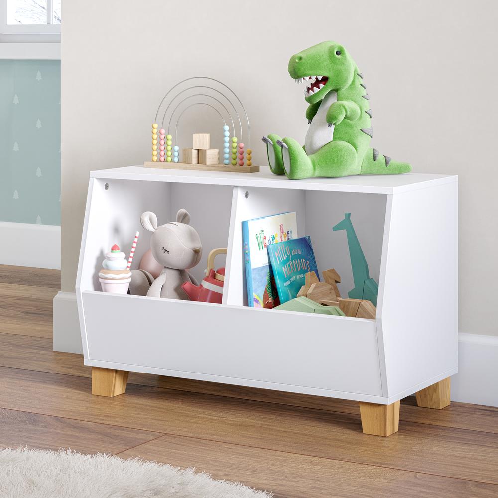 Kids Catch-All 27” Toy Organizer, White. Picture 3