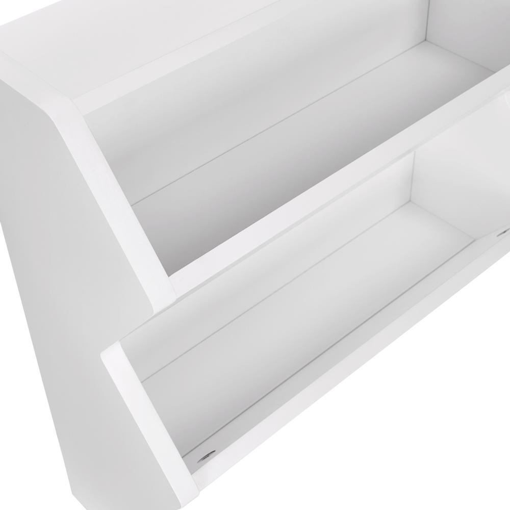 Kids Catch-All Wall Shelf with Hooks, White. Picture 3