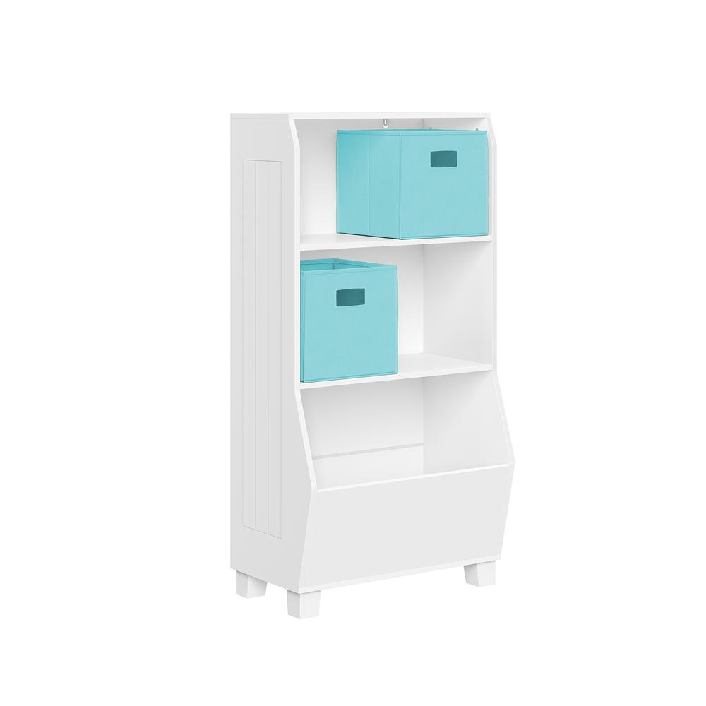 Kids 23" Bookcase with Toy Organizer and 2 Aqua Bins. Picture 2