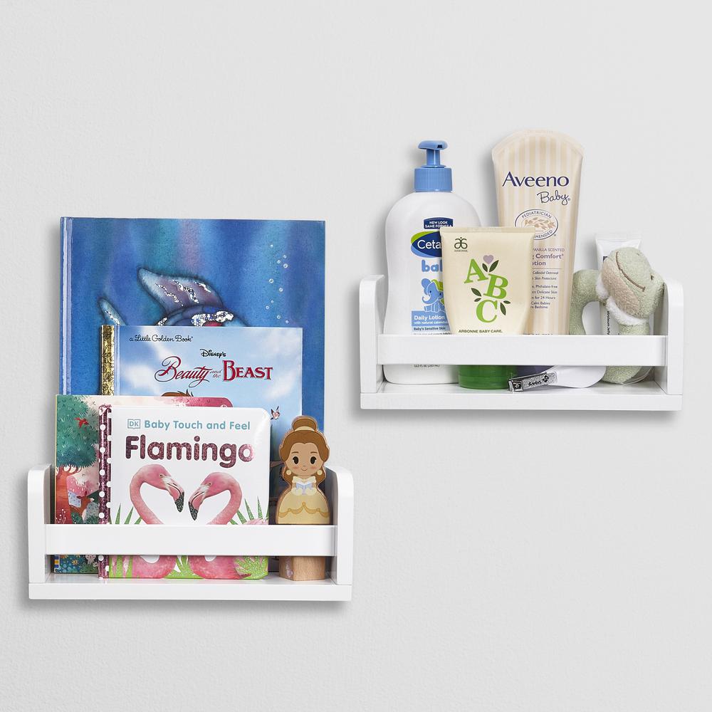2-Pack Kids Small 10” Floating Wall Mount Bookshelves. Picture 2