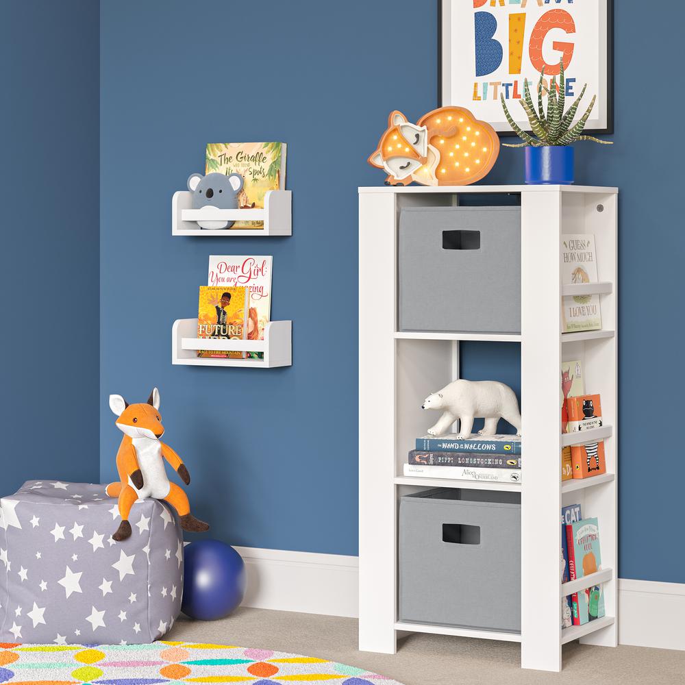 Book Nook Kids Multi-Cubby Storage Tower with a 2-Pack of 10" Bookshelves. Picture 2