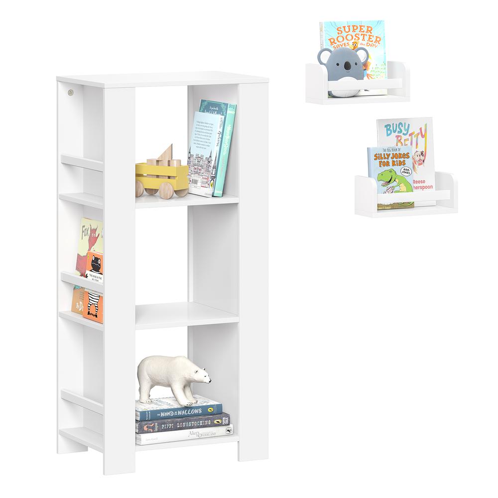 Book Nook Kids Multi-Cubby Storage Tower with a 2-Pack of 10" Bookshelves. Picture 1