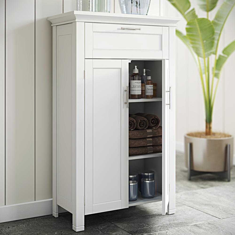 Somerset Two-Door Floor Cabinet, White. Picture 1