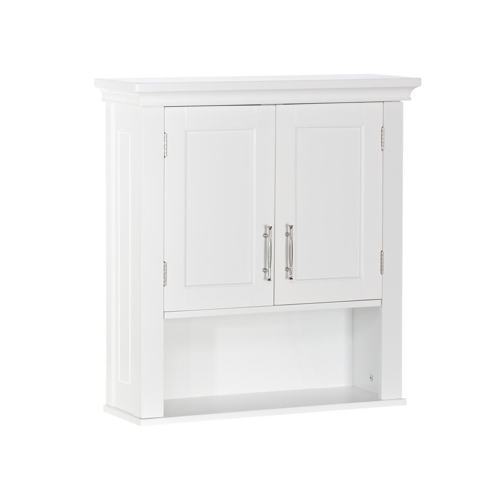 Somerset Two-Door Wall Cabinet, White. Picture 2