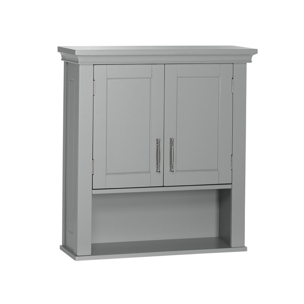 Somerset Two-Door Wall Cabinet, Gray. Picture 1