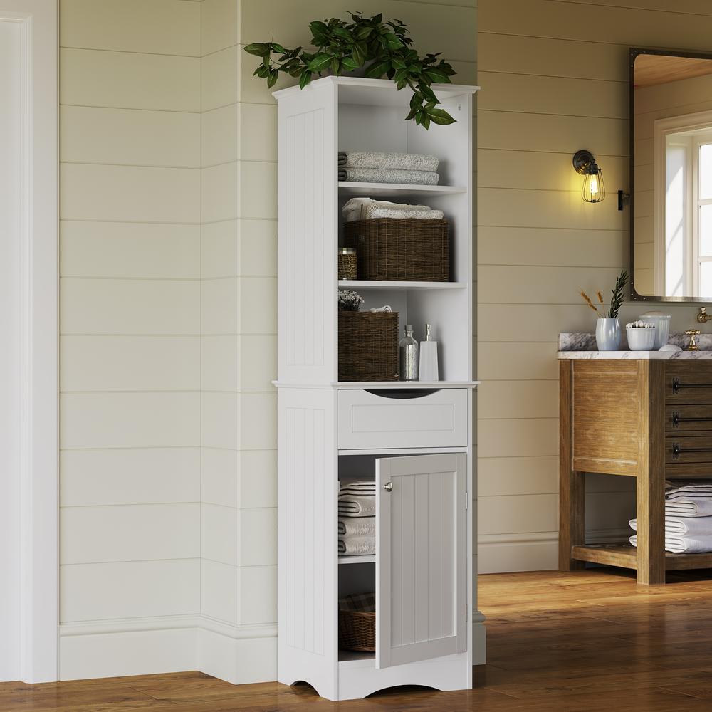 Ashland Tall Cabinet, White. Picture 1
