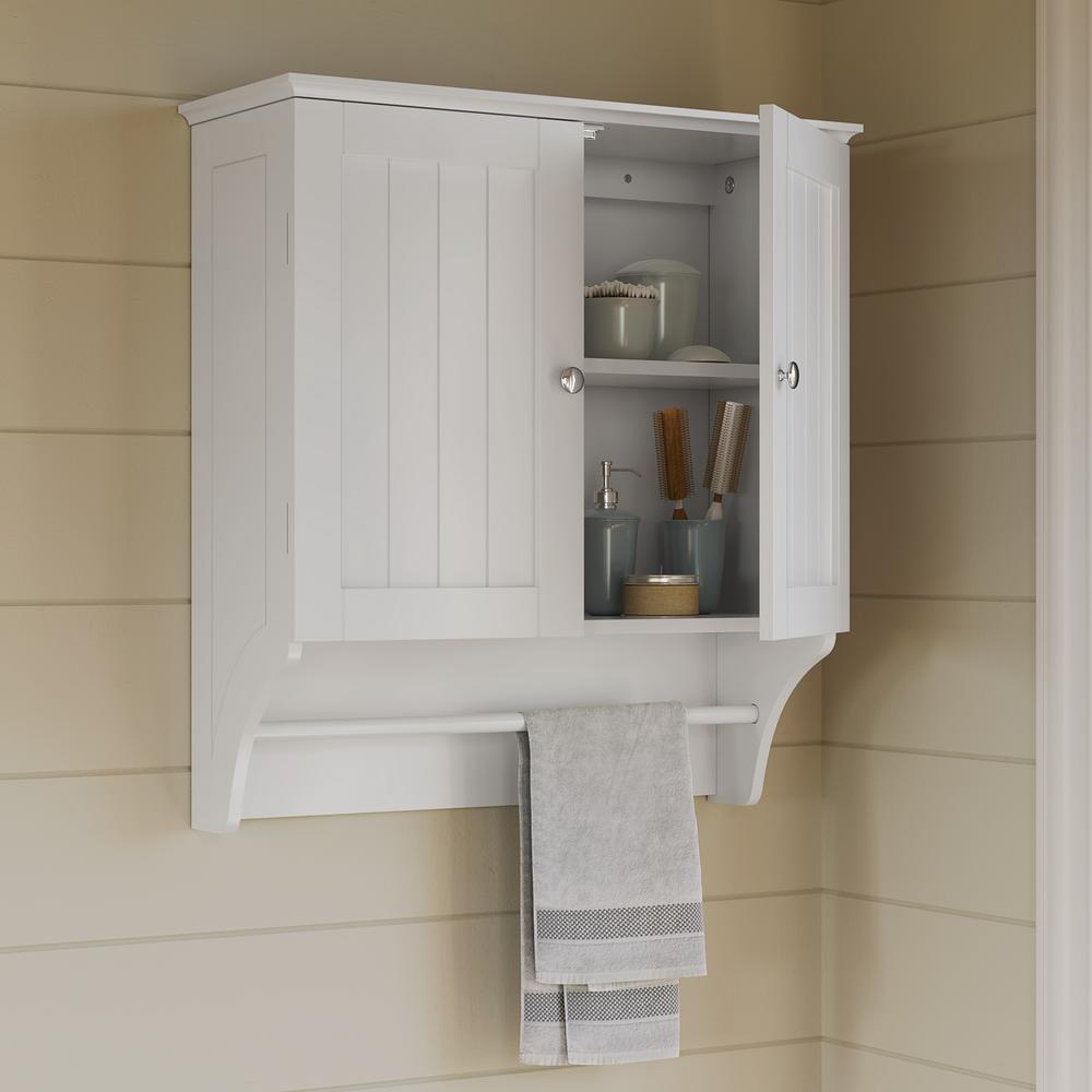 Ashland Two-Door Wall Cabinet, White. Picture 2