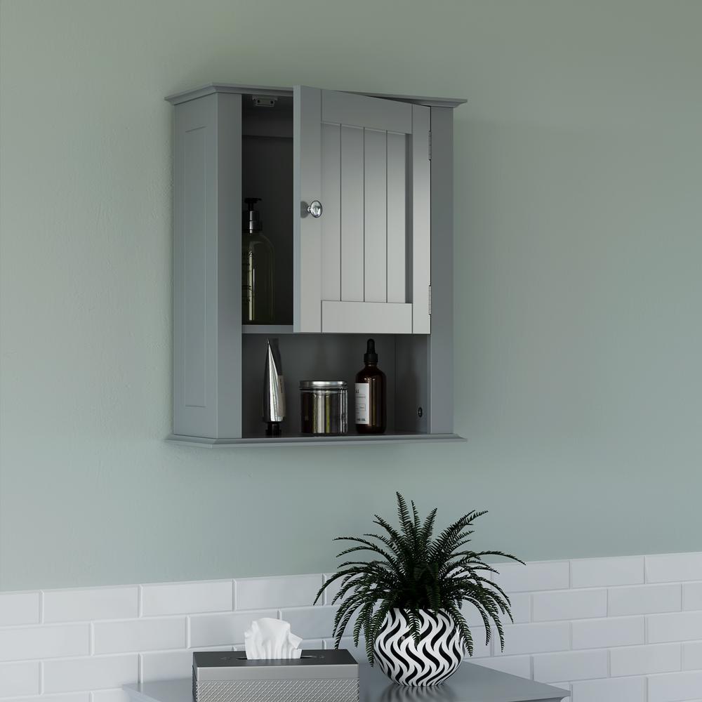 Ashland Single Door Wall Cabinet, Gray. Picture 1