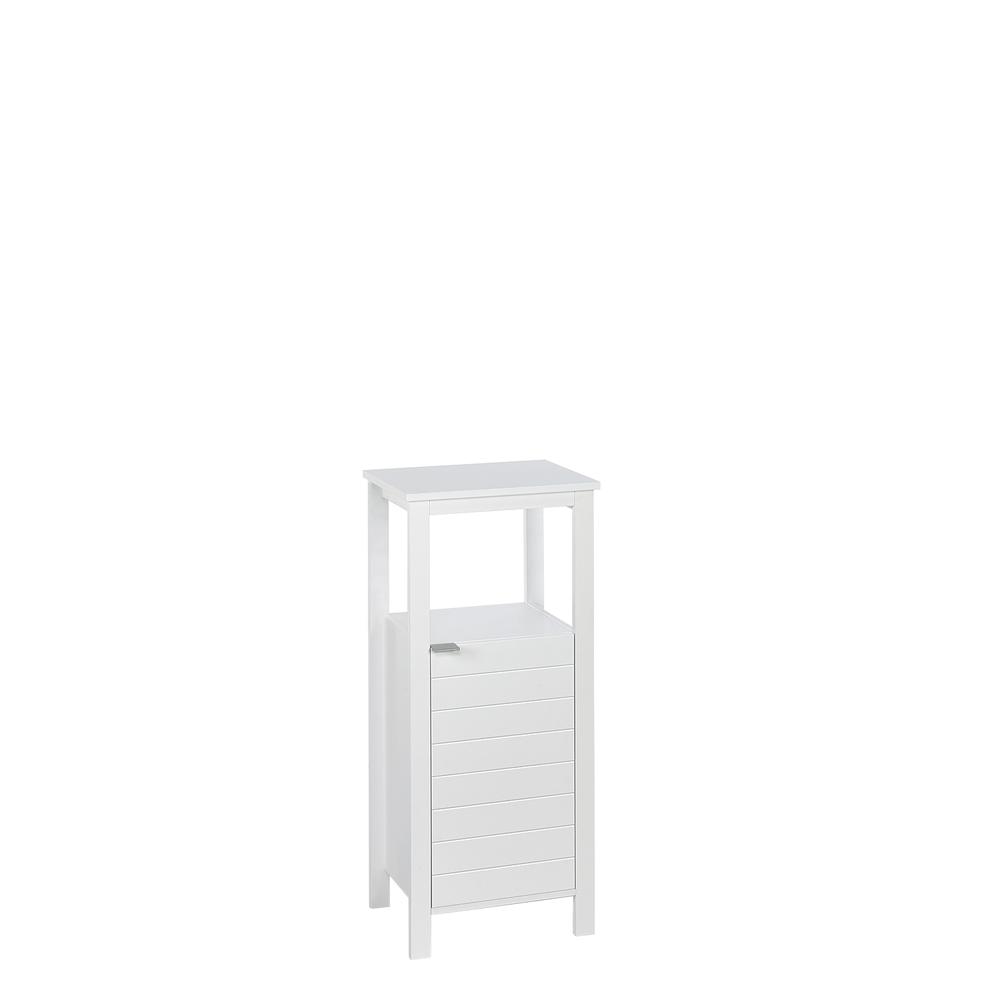 Madison Single Door Floor Cabinet, White. Picture 2