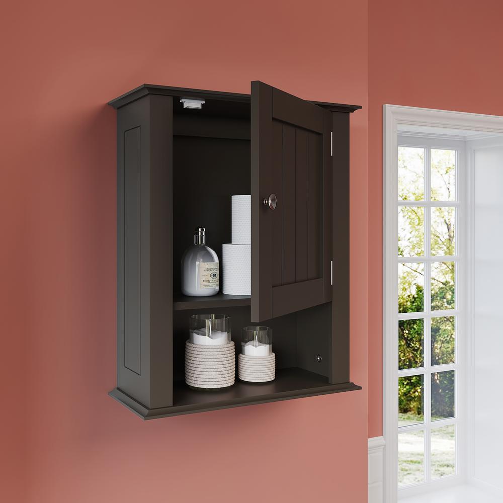Ashland Single Door Wall Cabinet Espresso. Picture 2