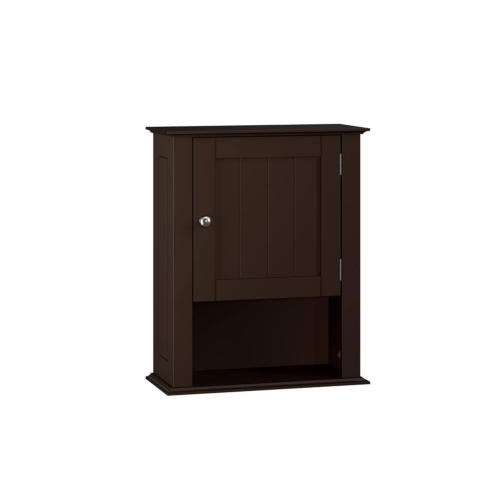 Ashland Single Door Wall Cabinet Espresso. Picture 1