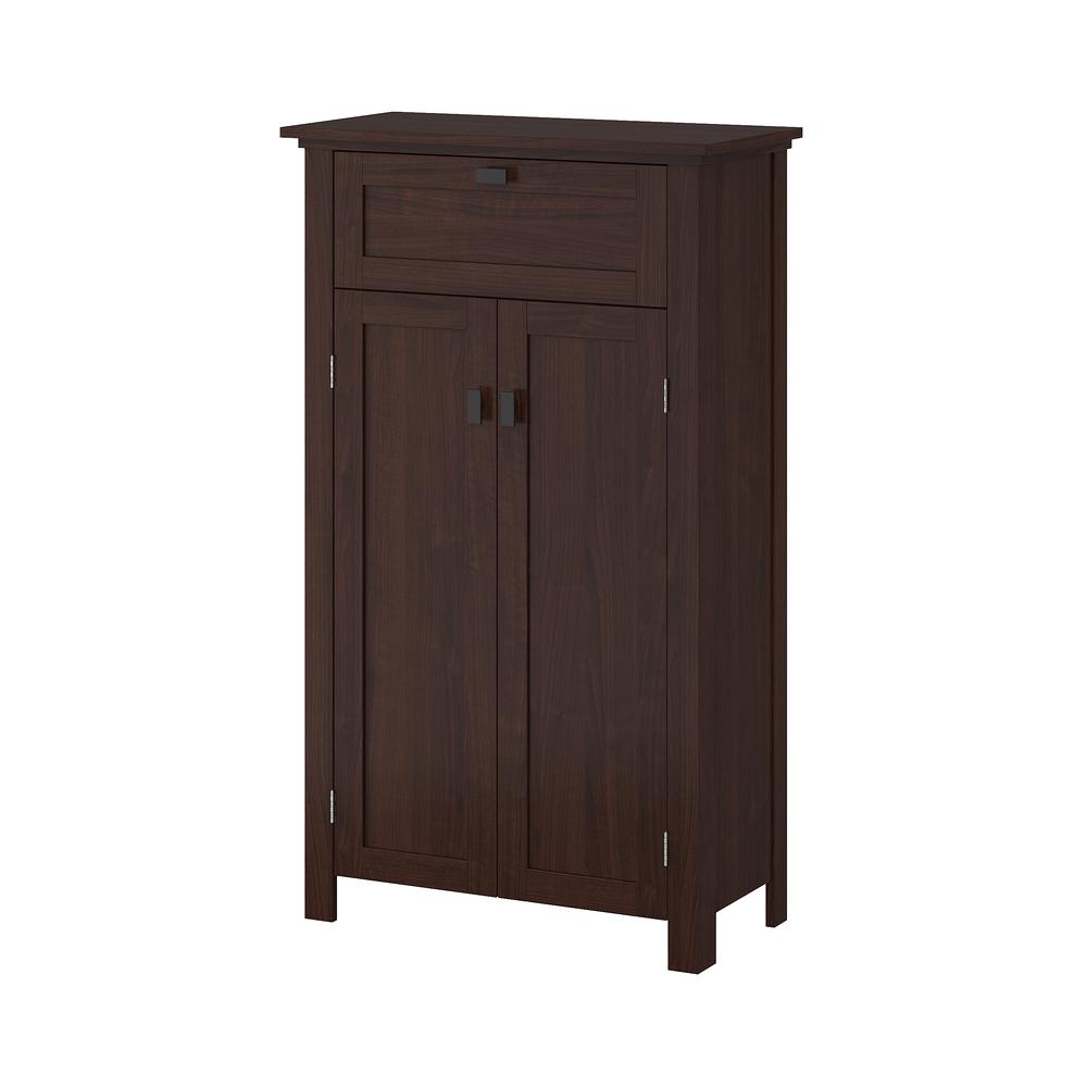 Hayward Two-Door Floor Cabinet, Dark Woodgrain. Picture 1
