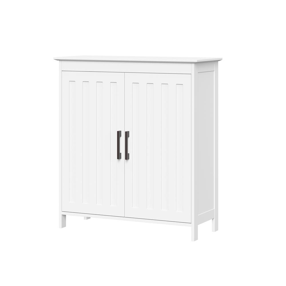 Monroe Two-Door Floor Cabinet, White. Picture 2