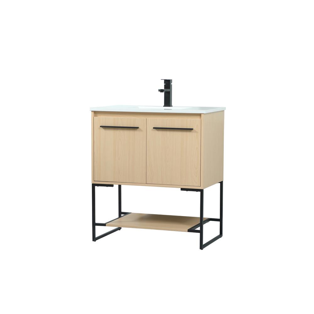 30 Inch Single Bathroom Vanity In Maple. Picture 7