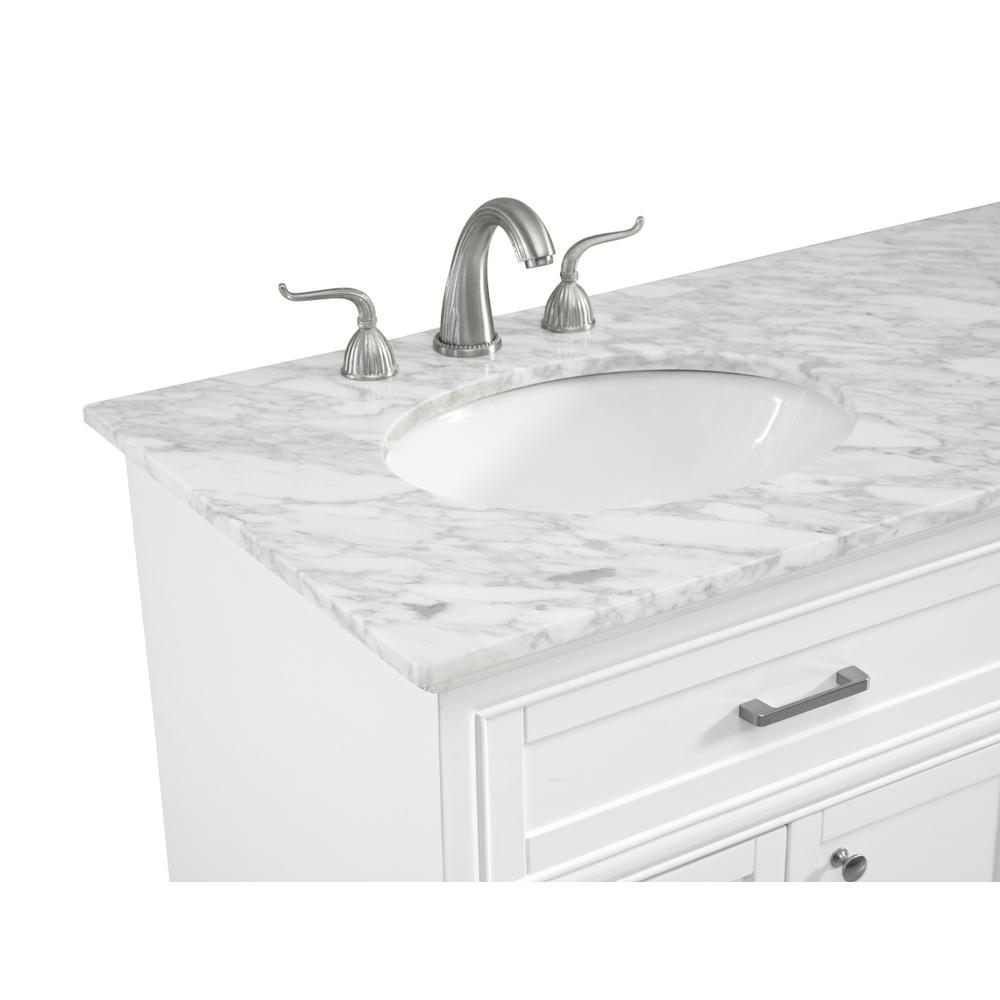 60 In. Double Bathroom Vanity Set In White. Picture 3