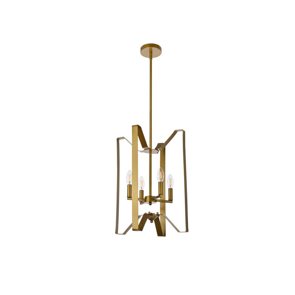 Hoffman 4 Lights Pendant In Brass. Picture 6