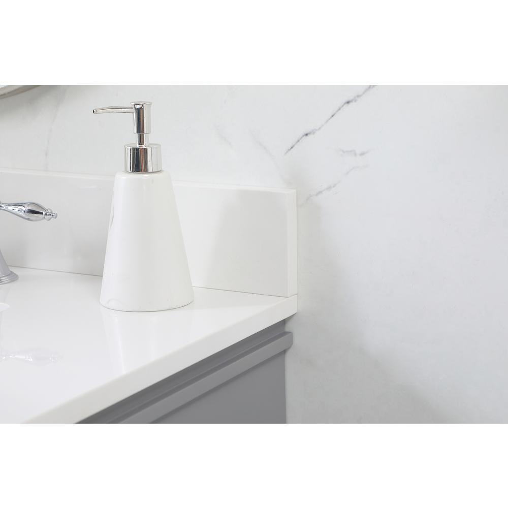 32 Inch Single Bathroom Vanity In Grey With Backsplash. Picture 5
