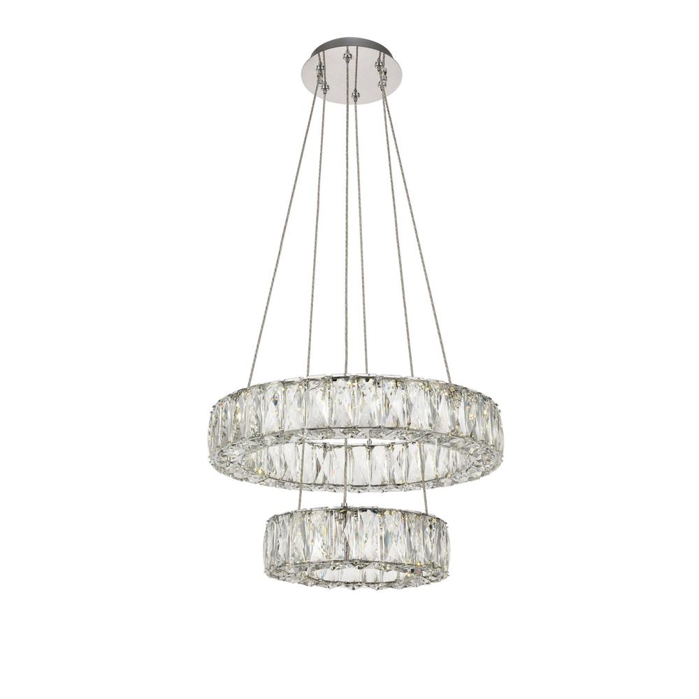Monroe Integrated Led Chip Light Chrome Pendant Clear Royal Cut Crystal. Picture 2