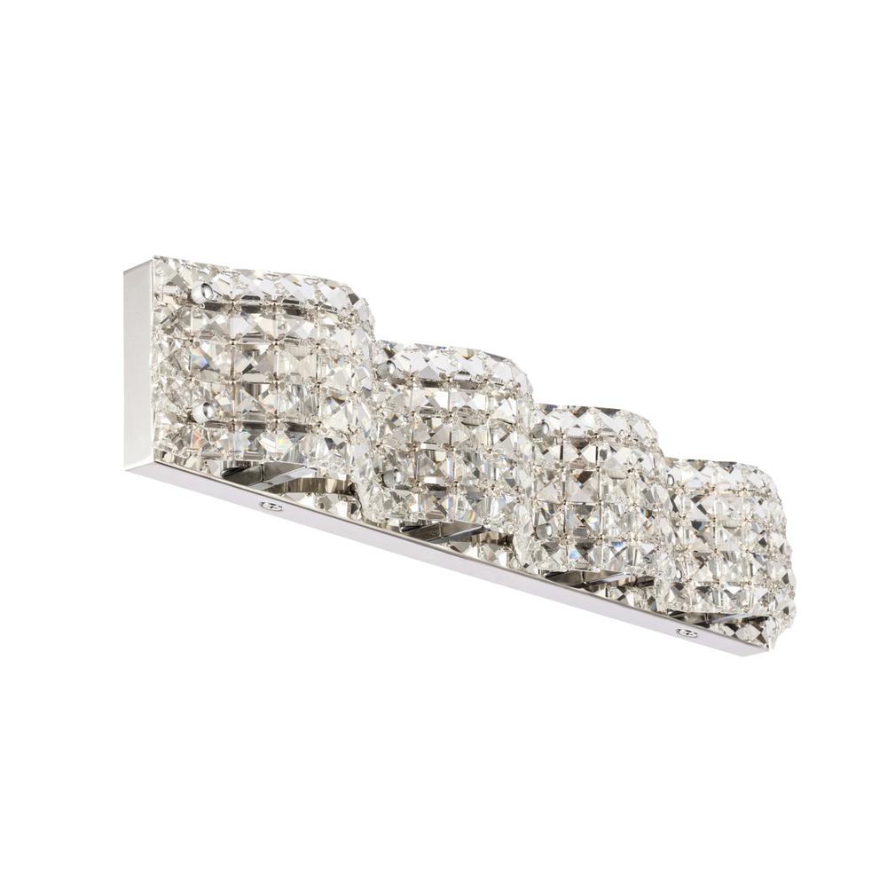 Ollie 4 Light Chrome And Clear Crystals Wall Sconce. Picture 7
