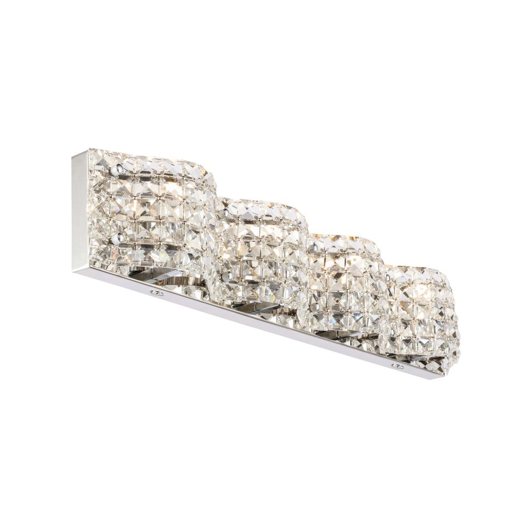 Ollie 4 Light Chrome And Clear Crystals Wall Sconce. Picture 6