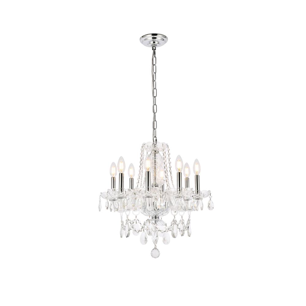 Princeton 8 Light Chrome Chandelier Clear Royal Cut Crystal. Picture 1