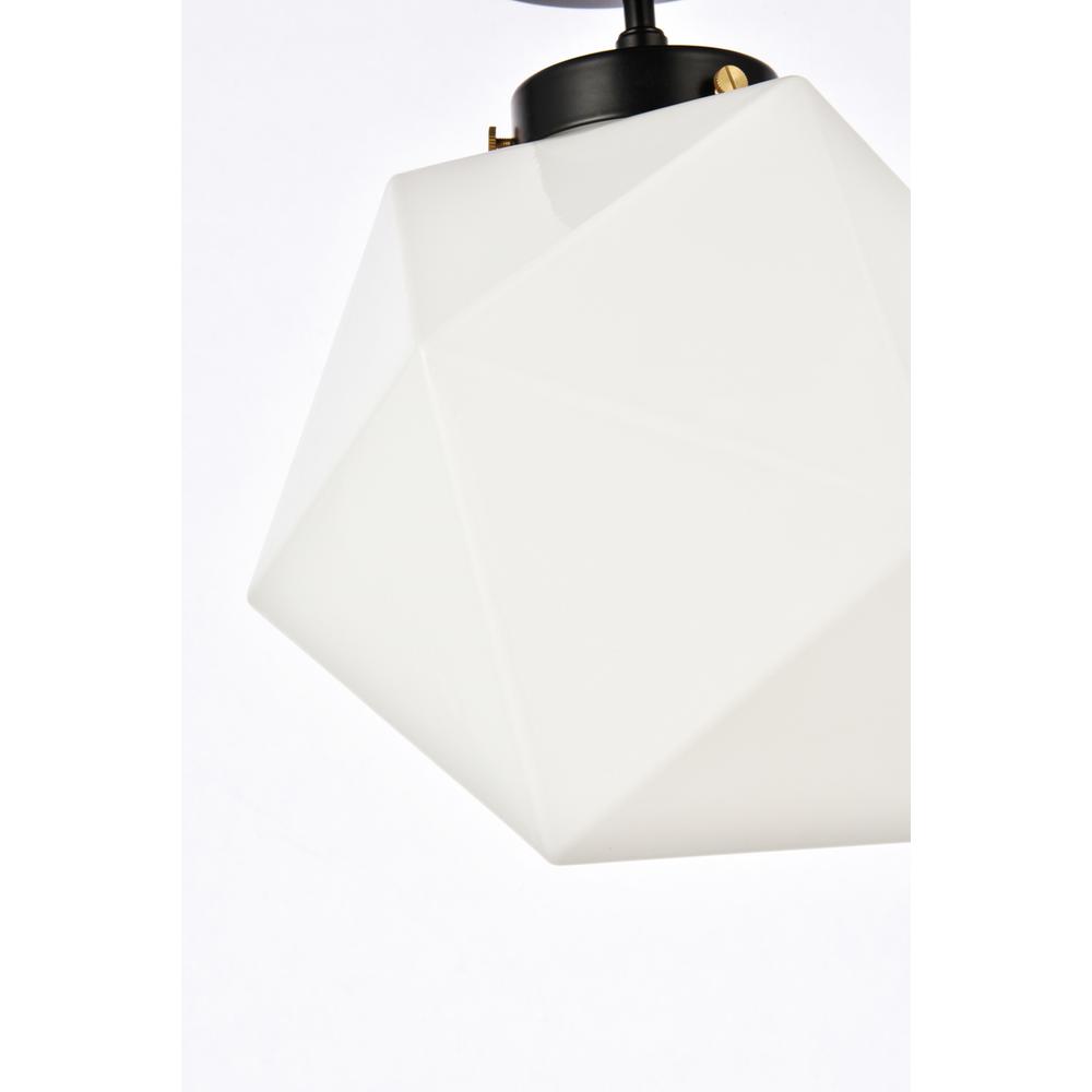 Lawrence 1 Light Black And White Glass Flush Mount. Picture 5