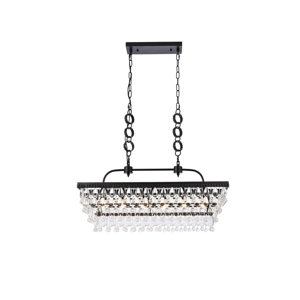 Nordic 32 Inch Rectangle Pendant In Black. Picture 1