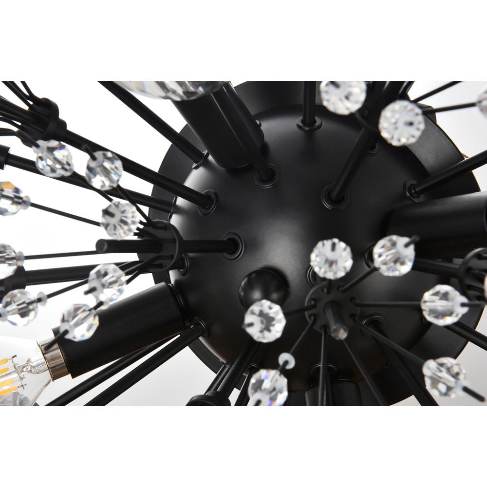 Vera 19 Inch Crystal Starburst Wall Sconce In Black. Picture 5